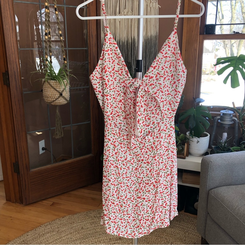 Cherry cut out dress